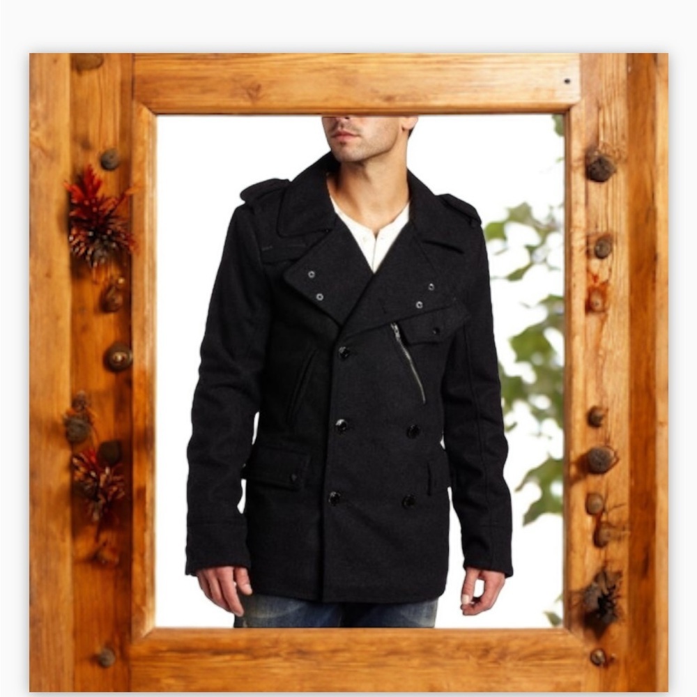 Jack&Jones Romeo WoolCoat -fully lined -detail!-heavy-pockets-EUC-Sz L 😍… - Picture 4 of 15